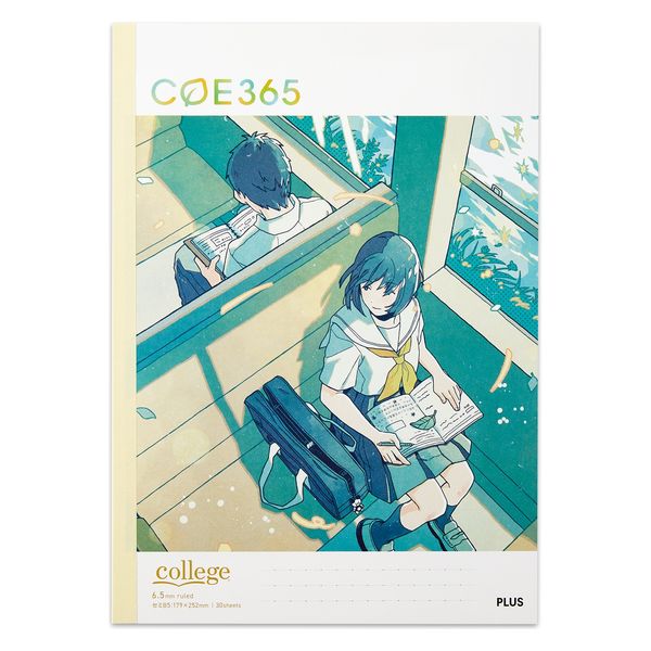 プラス ノート COE365 college セミB5 6.5mm罫 通学電車 77643 1セット