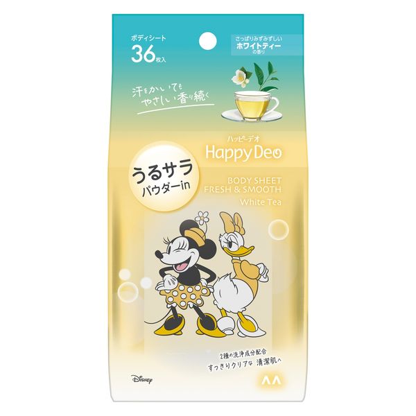 マンダム ハッピーデオ ボディシート うるサラホワイトティー 36枚 3個