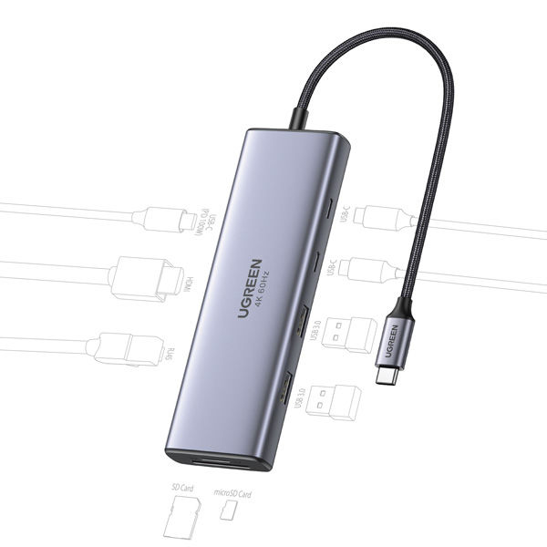 ドッキングステーション 9-in-1 HDMI LAN SDカードスロット USB Type-C USB-A USBハブ 1個 - アスクル