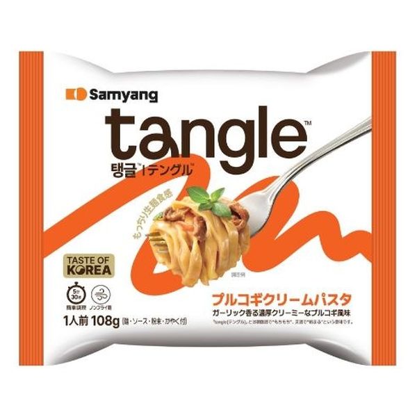 三養ジャパン TANGLE テングル プルゴギクリームパスタ 袋麺 1セット（4食） - アスクル