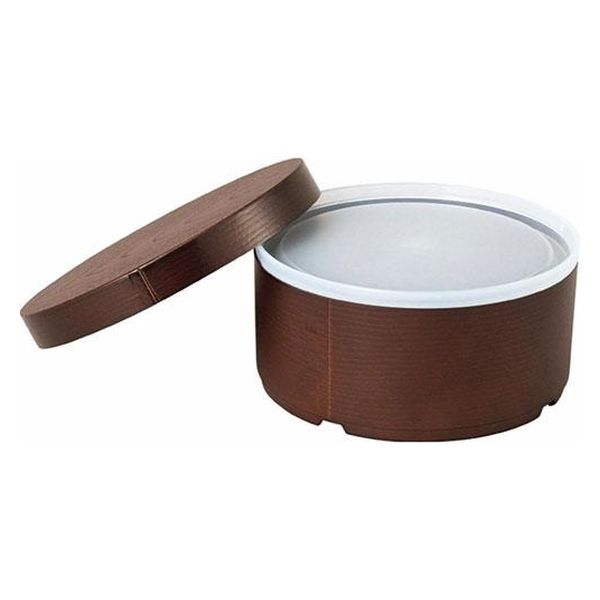 カクセー 曲げわっぱ風弁当箱 丸型 茶 TW-06 1個（直送品