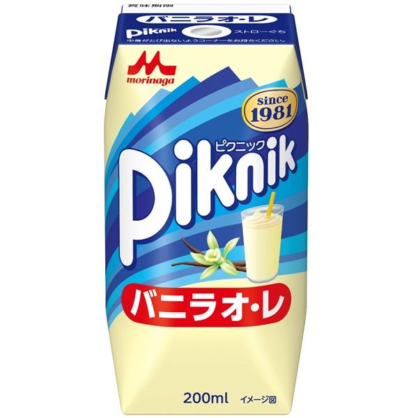 森永乳業 ピクニック バニラオ・レ 200ml 1箱（24本入） 紙パック 飲料 