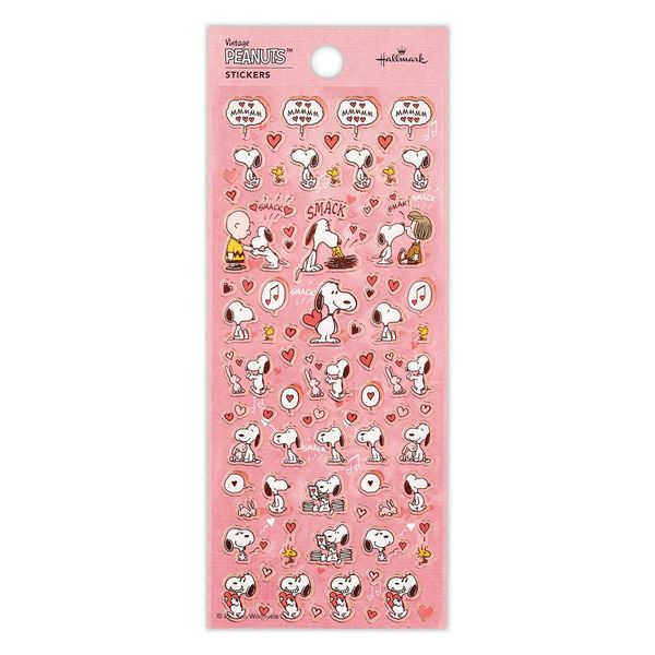 日本ホールマーク シール スヌーピー フチドリたくさんのハート 829025