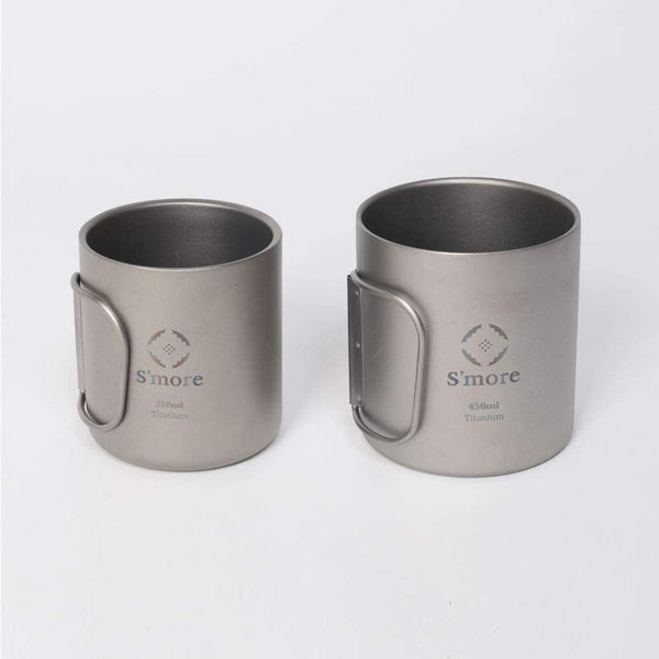 【S'more】【新品未使用】 チタンマグ350ml/550ml 2個セット スモア S'more S'more /Titanium Mug with LID 350ml