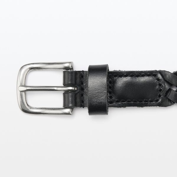 無印良品 ヌメ革 細帯メッシュベルト 全長110cm 黒 良品計画 - アスクル 黒ヌメタンクベルト