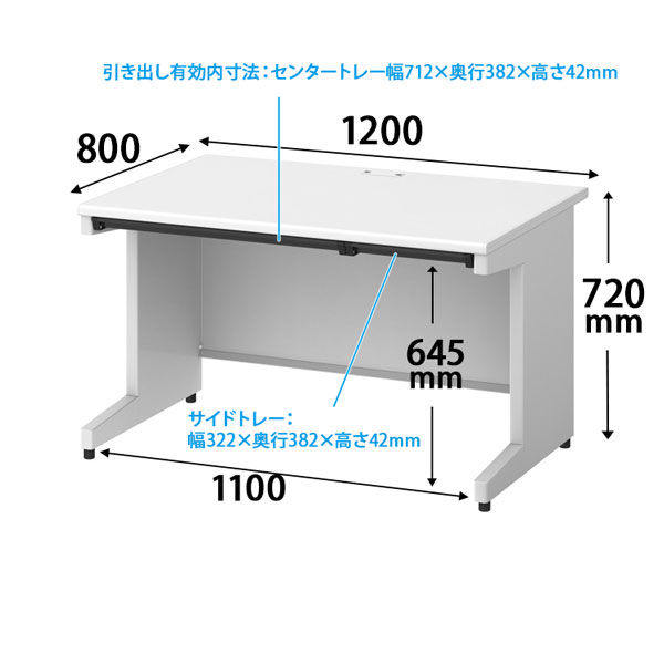 プラス スチールOAデスク フラットライン＋(プラス) 平机 引出付