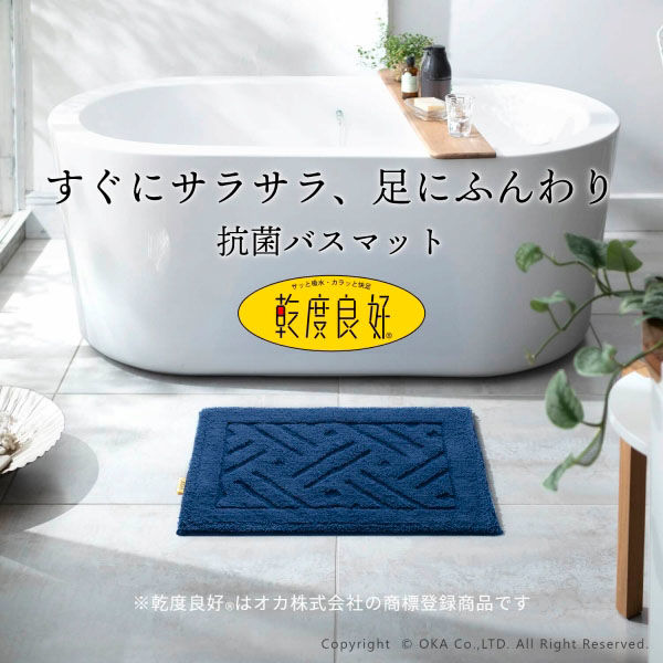 オカ 乾度良好リッカ 60×85cm バスマット グレー 71473 1枚（直送品