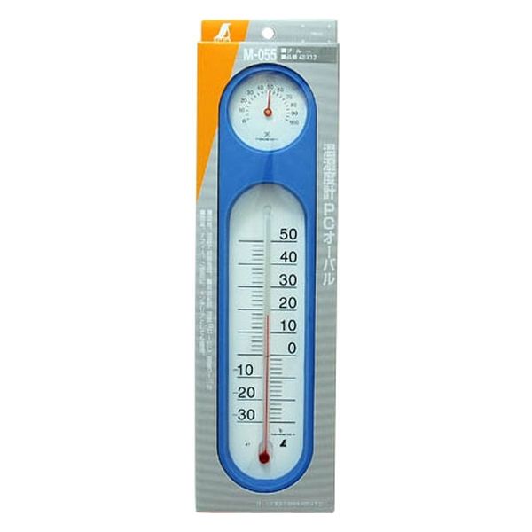 シンワ測定 温湿度計 PCオーバル ブルー 48932 1個（直送品） - アスクル