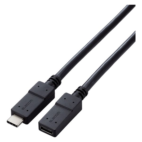 タイプC延長ケーブル 1m PD 60W USB3.2(Gen1) ブラック MPA-ECECC10BK