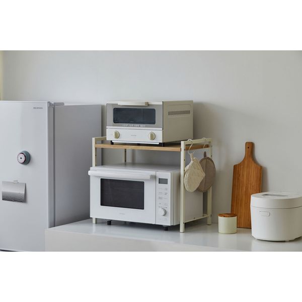 アイリスオーヤマ レンジ上ラック ホワイト/ライトナチュラル RRN-532