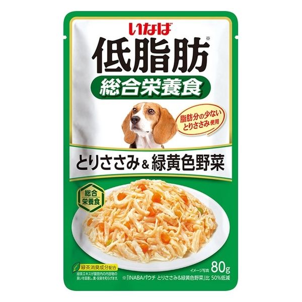 アウトレット】いなば 低脂肪 犬 総合栄養食 とりささみ＆緑黄色野菜 80g 12袋 - アスクル