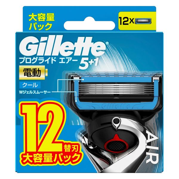 ジレット（Gillette） プログライド エアー 電動タイプ 髭剃り カミソリ 男性 替刃12個入 1セット（1個×3） P＆G - アスクル