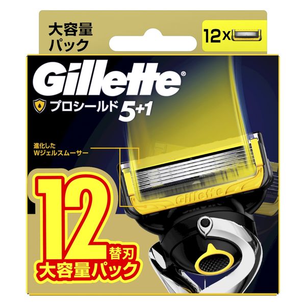 ジレット（Gillette） プロシールド 髭剃り カミソリ 男性 替刃12個入 1セット（1個×3） P＆G - アスクル