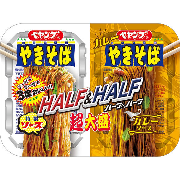 まるか食品 ペヤング 超大盛やきそばハーフ＆ハーフカレー 1セット（12個） - アスクル