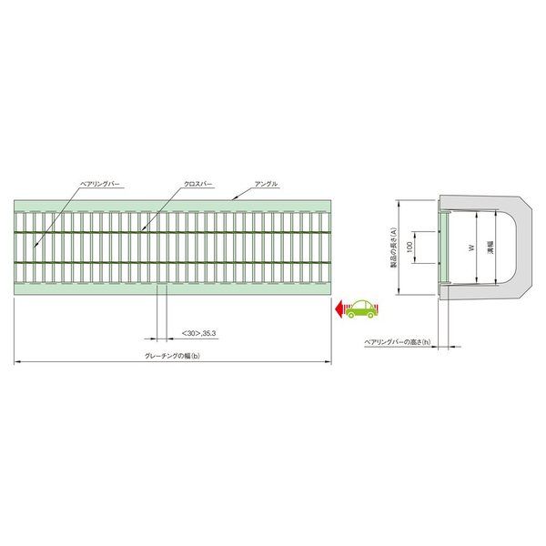 中部コーポレーション U字溝用スチールグレーチング CU CU-55-60 1個（直送品） - アスクル