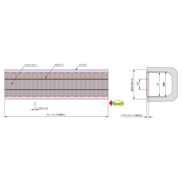 中部コーポレーション 細目U字溝用スチールグレーチング V1HU V1HU-332-30 1個（直送品） - アスクル