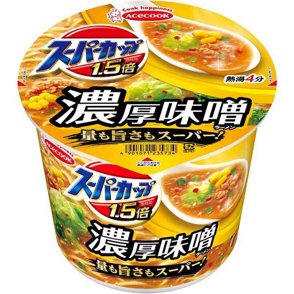 エースコック スーパーカップ1.5倍 みそラーメン 1セット（12個