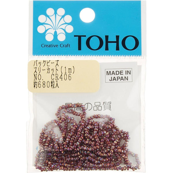 TOHO スリーカットビーズ 糸通しビーズ 外径約2.2mm 1m入り CR
