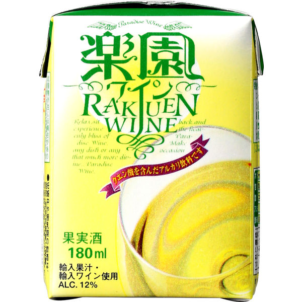 楽園ワイン ミニパック 白ワイン やや甘口 180ml 1ケース（30本