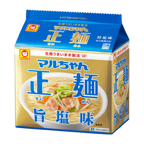 東洋水産 マルちゃん正麺 旨塩味 袋麺 1セット（30食：5食入×6