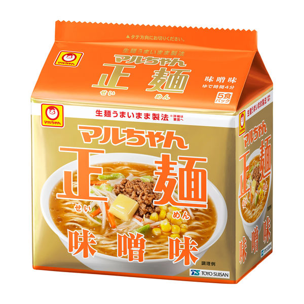 東洋水産 マルちゃん正麺 味噌味 袋麺 1セット（30食：5食入×6
