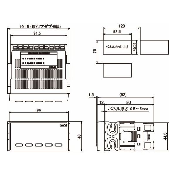 日本電産シンポ デジタルパネル形回転計 DT-501XD-FVT (64-0697-29