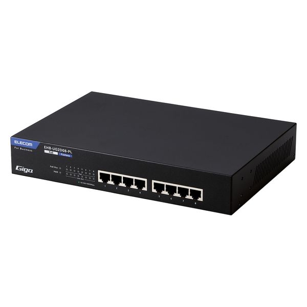 スイッチングハブ 8ポート ギガ PoE LANハブ 電源内蔵 ループ