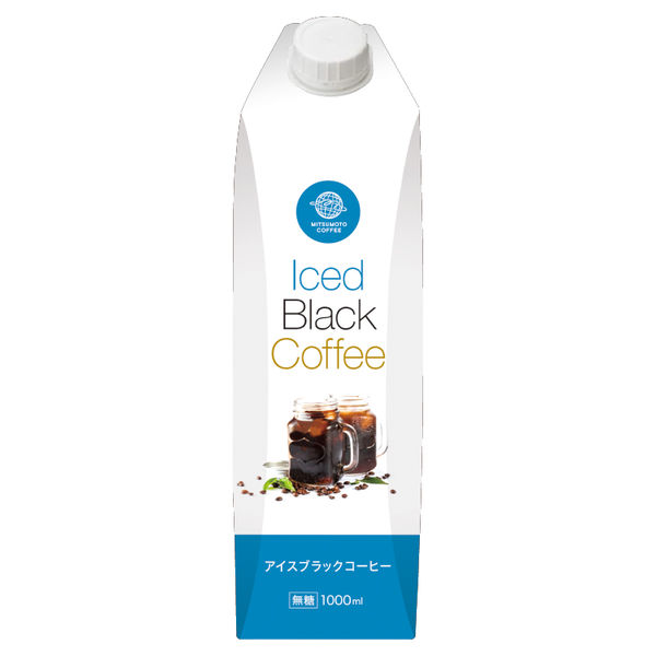 三本珈琲 アイスブラックコーヒー 無糖 1000ml（1リットル） 1箱