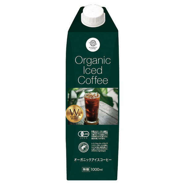 三本珈琲 オーガニックアイスコーヒー 無糖 1000ml（1リットル