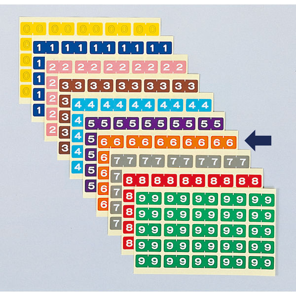 リヒトラブ LIHIT LAB. HK7753-6 カラーナンバーラベル Ｍ ６ - ラベル