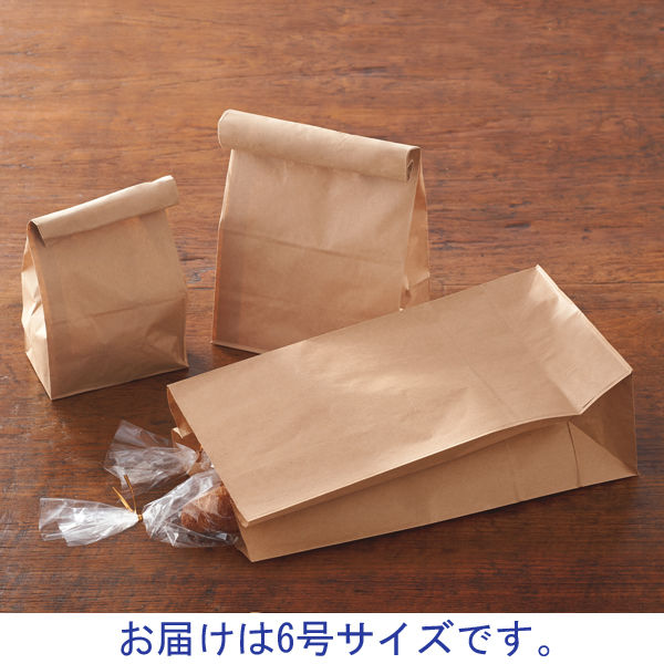 アスクル 角底袋 茶 無地 6号 1袋（200枚入） オリジナル - アスクル