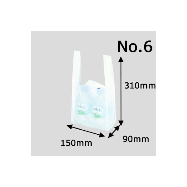 国産レジ袋 乳白 6号 1セット（6000枚：3000枚入×2箱） 福助工業