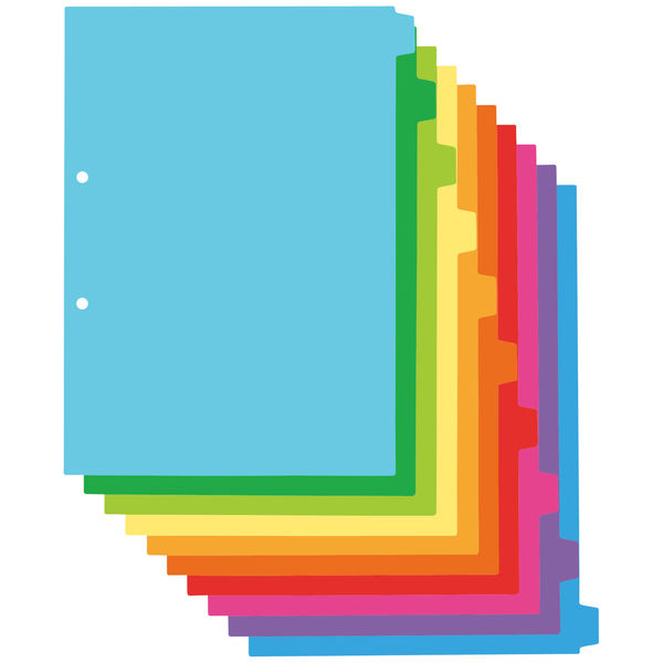 アスクル カラーインデックス A4タテ インデックスシート 2穴 10山 PP