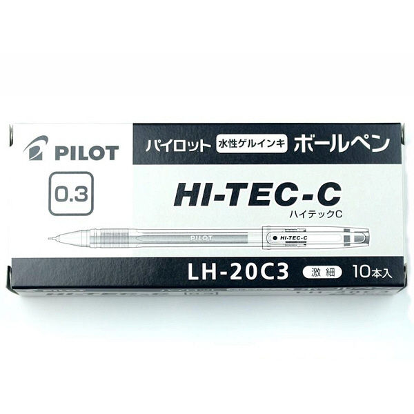 ゲルインクボールペン　ハイテックC03　0.3mm　黒インク　10本　LH-20C3　パイロット