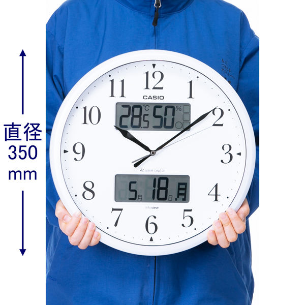 CASIO（カシオ）掛け時計 [電波 ステップ ライト 温湿度 カレンダー 温湿度] 直径350mm ITM-660NJ-8JF 1個 アナログ表示