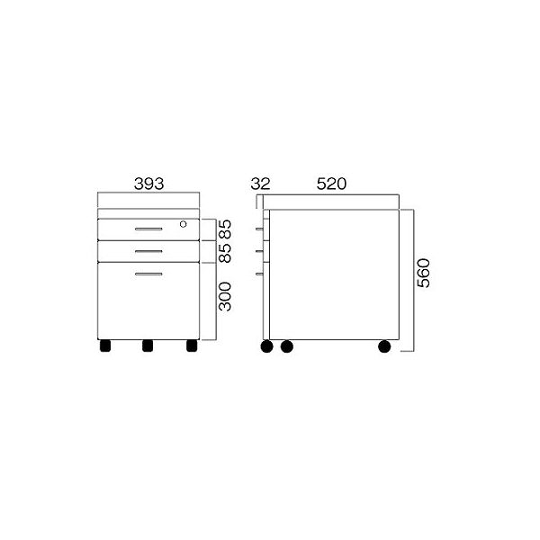 軒先渡し】アスプルンド スチールキャビネット 3段 ライムグリーン 幅