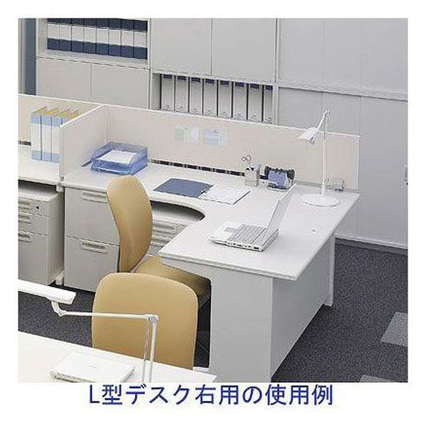 組立設置込】プラス 組立式スチールOAデスクシステム L型デスク左用