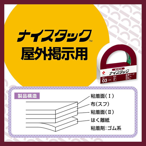 ニチバン 両面テープ ナイスタック 屋外掲示用 幅20mm×5m NW-N20