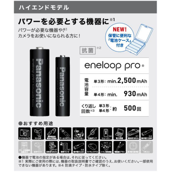 Panasonic（パナソニック） 単4形エネループプロ充電器セット BK