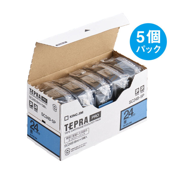 テプラ TEPRA PROテープ スタンダード 幅24mm 青ラベル(黒文字) SC24B