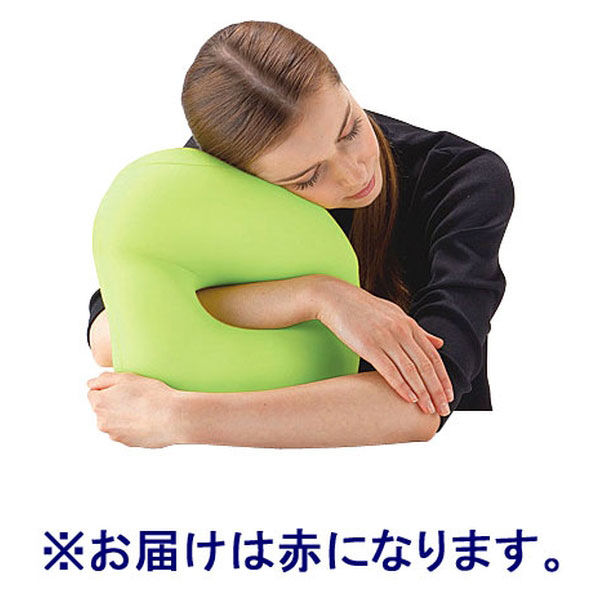 MOGU 体にフィットする穴あき枕 ビーズクッション 赤 744274 1個