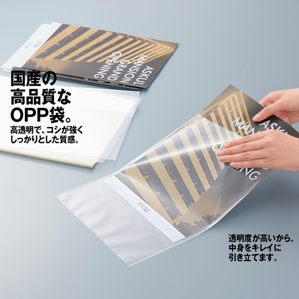 日本紙通商　国産OPP袋（フタ・シールなし）　A4　NPT-R21-005　1セット（1000枚：100枚入×10袋）