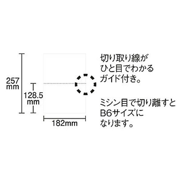 小林クリエイト 領収証用紙 B5ミシン目入り 水色 無地 1箱（500