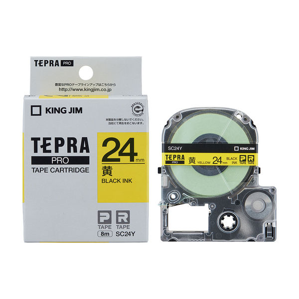 テプラ TEPRA PROテープ スタンダード 幅24mm パステル 黄ラベル 