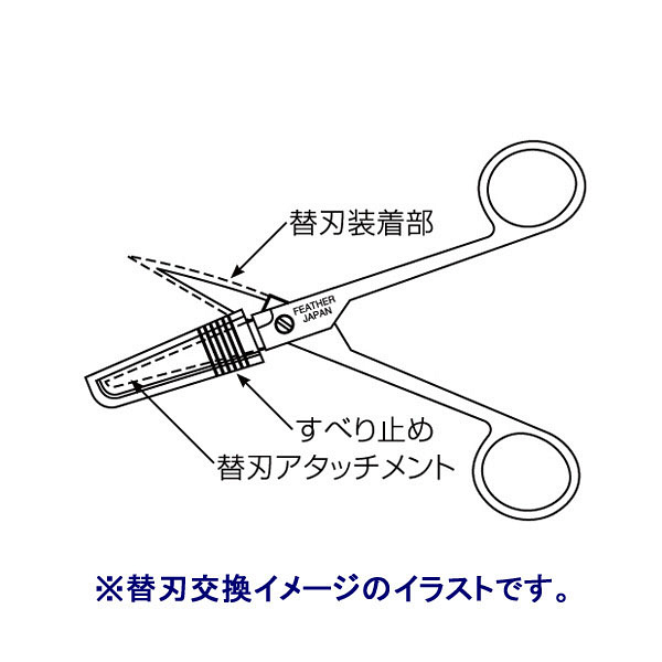 フェザー替刃剪刀（替刃/両鈍/Bタイプ） 両鈍-Bタイプ 1箱（10本