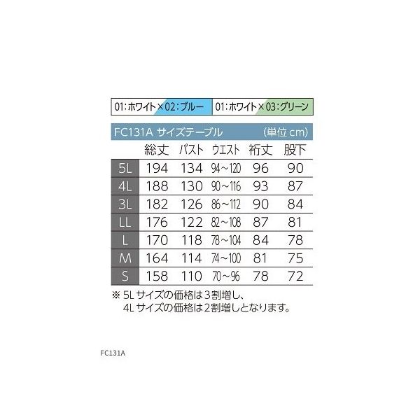 東洋リントフリー クリーンルーム用ツナギ服 ホワイト×グリーン