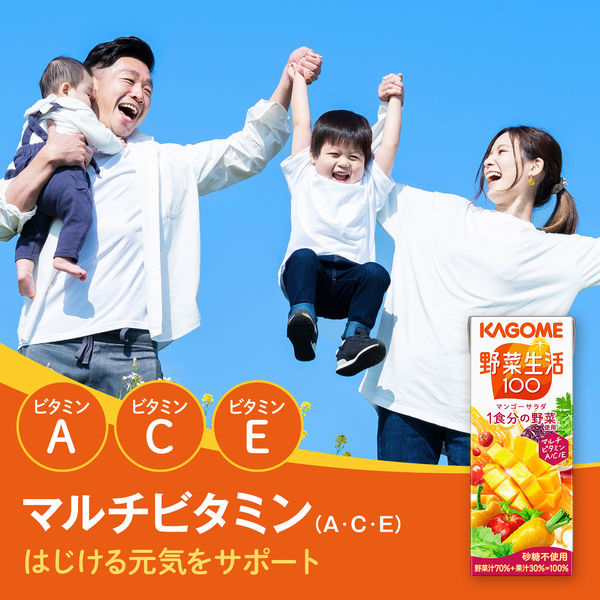 カゴメ 野菜生活100 マンゴーサラダ 200ml 1箱(24本入)【野菜 カゴメ 野菜生活100 マンゴーサラダ 200ml 1箱(24本入)【野菜