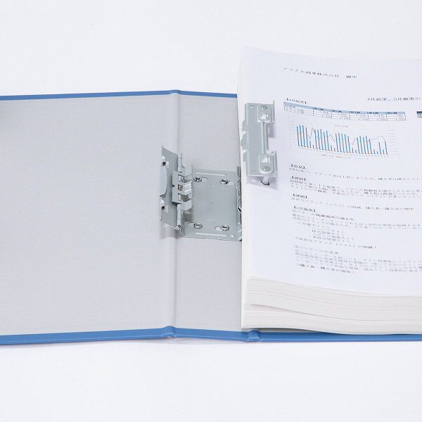 アスクル パイプ式ファイル A4タテ 両開き エコノミータイプ とじ厚