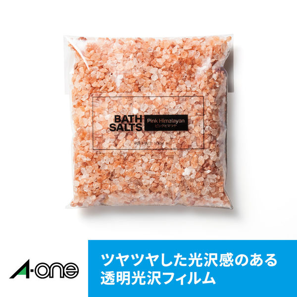 エーワン ラベルシール パッケージラベル インクジェット 光沢フィルム 透明 A4 ノーカット1面 1袋（10シート入） 28791 - アスクル