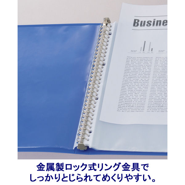 クリヤーブック 差し替え式 30穴 A4タテ 35ポケット 背幅50mm 6色